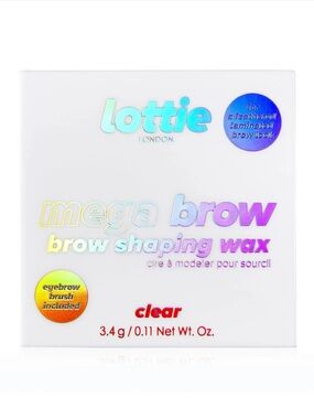 3 - Lottie London Mega Brow Enhancer, 
 Shaping Gel Wax & Brush Set, Clear, 0.11